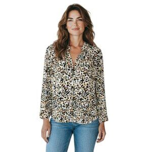 Zadig & Voltaire Tink Leo Animal Print Blouse Beige Black - Size S